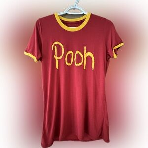 Disney Pooh Graphic Ringer Tee in Red and Yellow